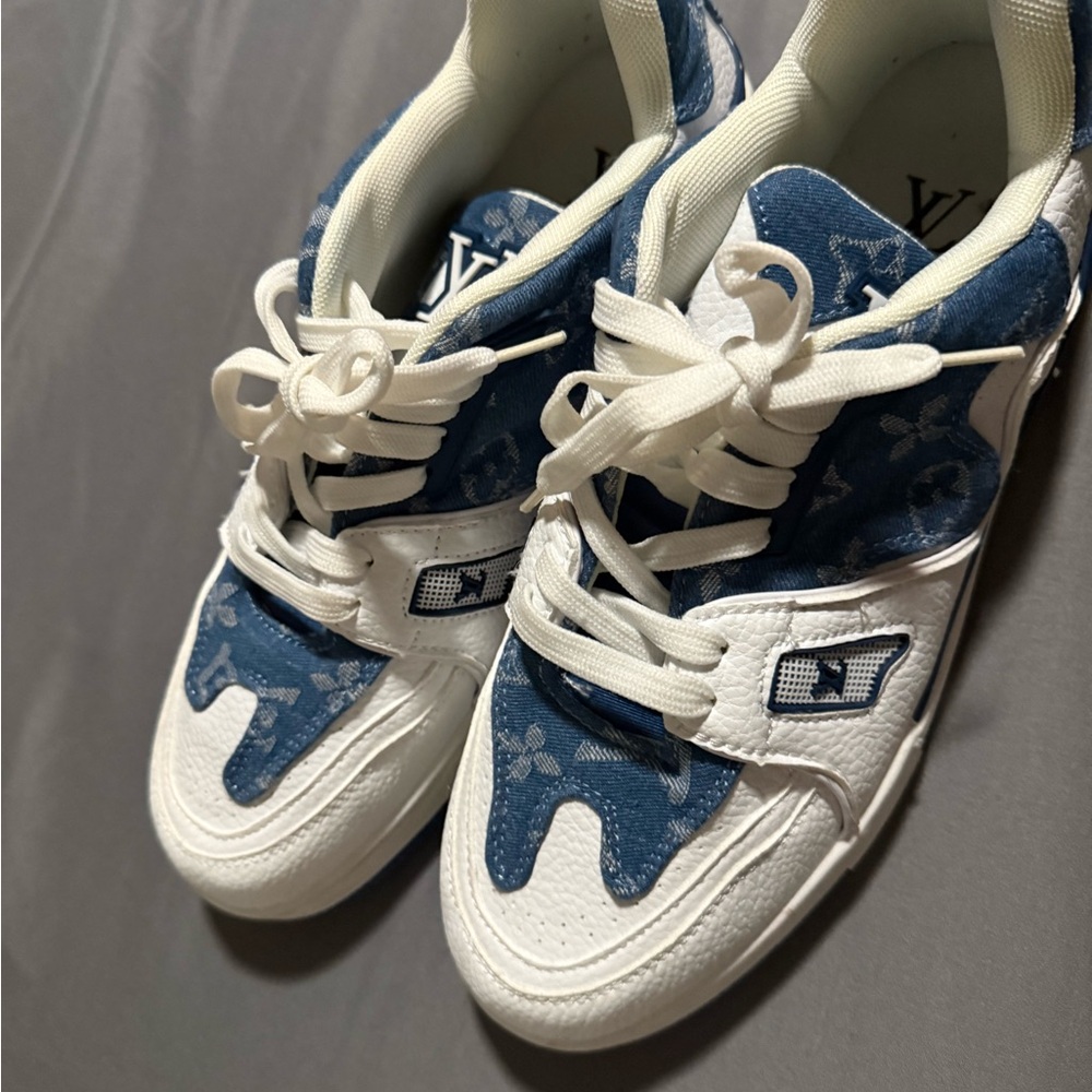 Louis Vuitton Denim Blue and White Sneakers - Picture 3 of 4
